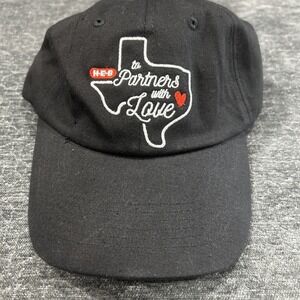 HEB Texas Grocery Store Black To Partners with Love Adjustable Strapback Hat